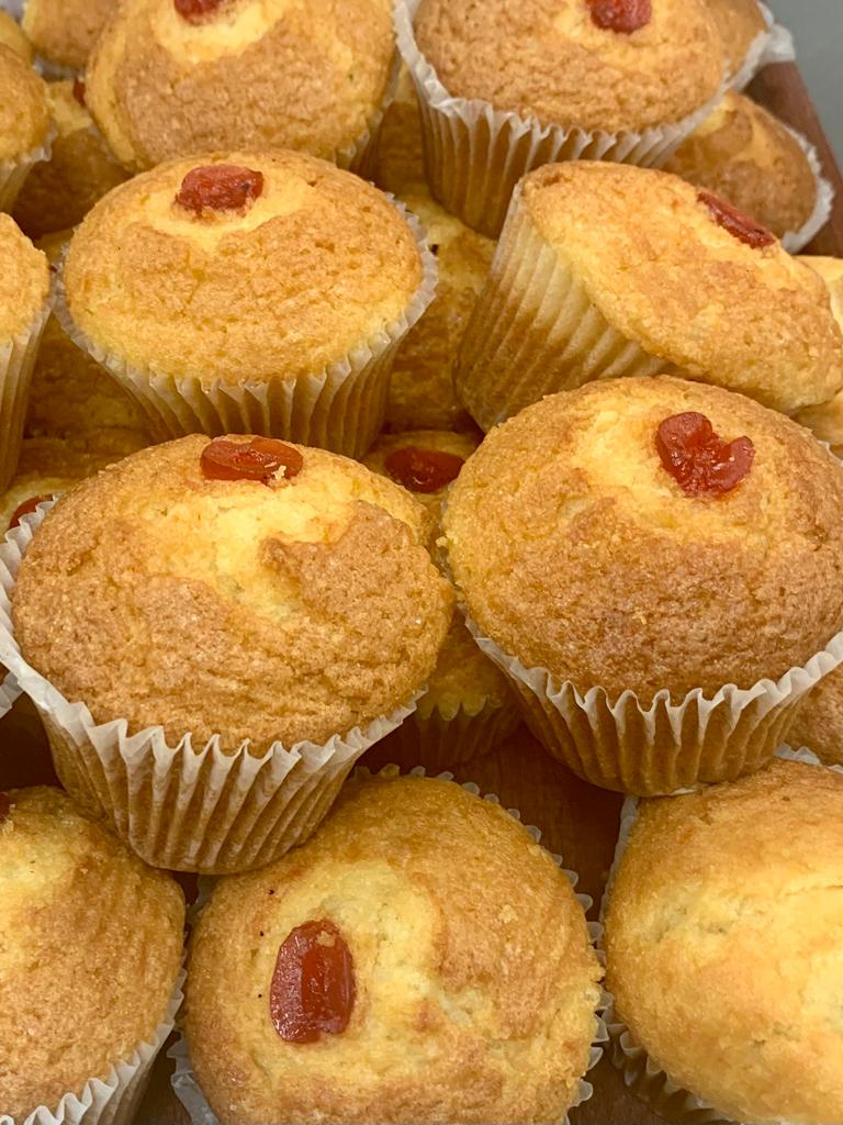 Vanilla, cherry muffin
